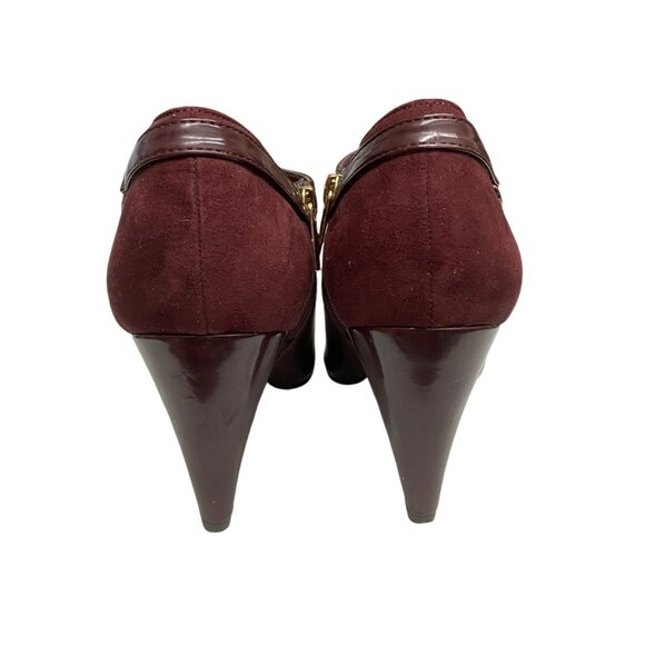 Bandolino Ankle Booties Heeled Burgandy Bocambria Side Zip size 9.5 - Picture 5 of 7